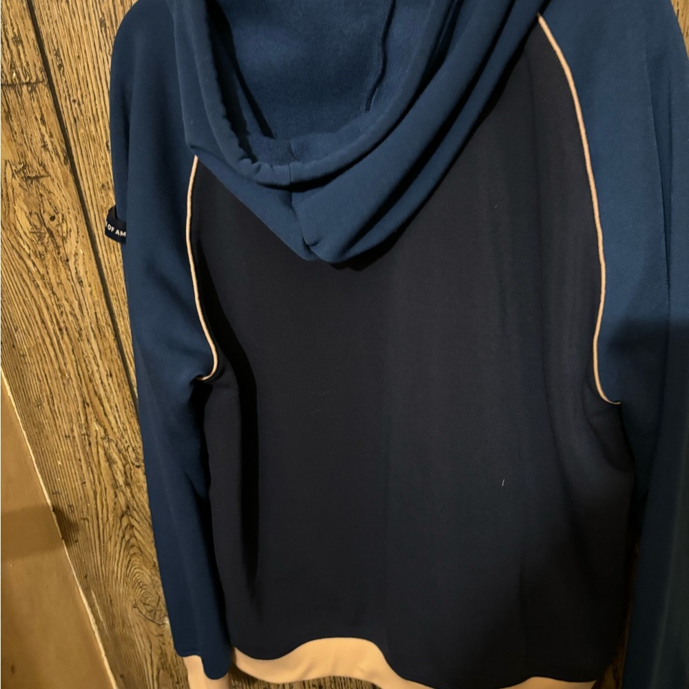 Dodgers Men's Navy and Beige Zip-Up Hoodie - Picture 7 of 10